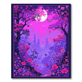 Purple Enchanted Forest Moonlit Area Rug