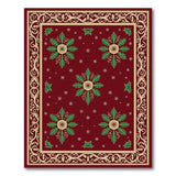 Festive Holly Starburst Red Area Rug