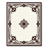 Ornate Black Border Cream Area Rug