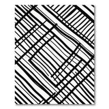 Black White Crosshatch Geometric Area Rug