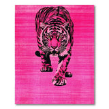 Bold Pink Tiger Silhouette Area Rug