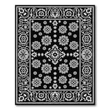 Black and White Black White Traditional Persian Floral Rug