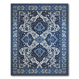 Traditional Persian Blue and Teal Navy Blue Traditional Persian Area Rug