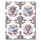Vintage Aviation Hot Air Balloon Area Rug