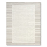 Neutral Gray Striped Border Area Rug