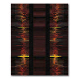 Fiery Orange Wave Stripe Area Rug