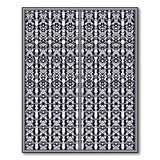 Intricate Black White Geometric Vase Area Rug