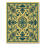 Teal Lotus Medallion Persian Area Rug