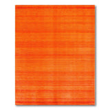 Vibrant Orange Horizontal Stripe Orange Area Rug