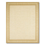 Elegant Beige Area Rug with Ornate Gold Border