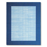 Navy Border Light Blue Textured Area Rug