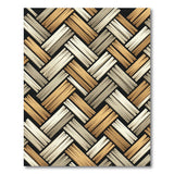 Tan Brown Woven Geometric Area Rug