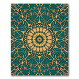 Teal Gold Mandala Area Rug