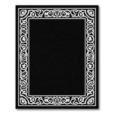 Black and White Ornate Black White Border Area Rug