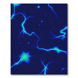 Neon Blue Lightning Storm Area Rug