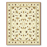 Ornate Ivory Gold Traditional Persian Floral Rug