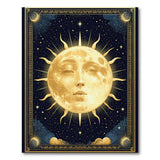 Celestial Gold Sun Moon Face Area Rug