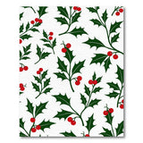 Holly Leaves Red Berries Pattern Rug