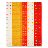 Vibrant Vertical Stripe Polka Dot Area Rug
