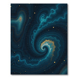 Teal Cosmic Nebula Swirl Area Rug