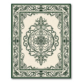 Ornate Green Floral Medallion Persian Rug