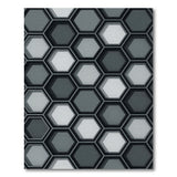 Black and White 3D Hexagon Black White Geometric Area Rug