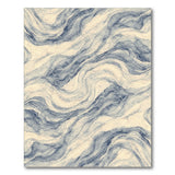 Blue Wave Swirl Washable Area Rug