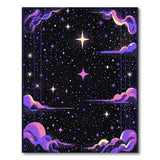 Purple Pixelated Cosmic Nebula Area Rug