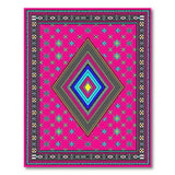 Vibrant Pink Heritage Tribal Geometric Rug