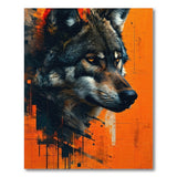 Fierce Geometric Wolf Area Rug