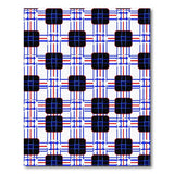 Bold Black Blue Red Geometric Grid Area Rug