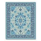 Blue and Teal Intricate Blue Persian Medallion Area Rug