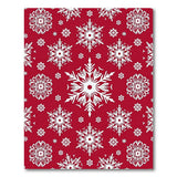 Red Festive Red Snowflake Floral Area Rug
