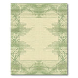 Green Geometric Border Cream Area Rug