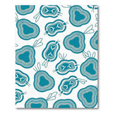 Teal Whimsical Pear Fruit Pattern Area Rug