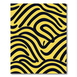 Bold Black Wavy Abstract Yellow Area Rug