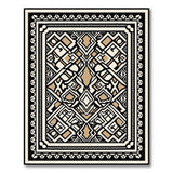 Ornate Beige Heritage Tribal Geometric Rug