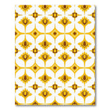 Vibrant Yellow Geometric Starburst Area Rug