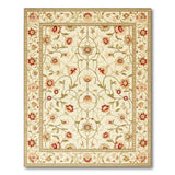 Traditional Persian Ivory Persian Floral Area Rug with Red Blooms