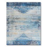 Geometric Modern Blue Teal Geometric Stripe Area Rug