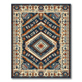 Blue and Teal Southwestern Blue Teal Southwestern Geometric Area Rug