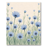 Delicate Blue Daisy Meadow Area Rug