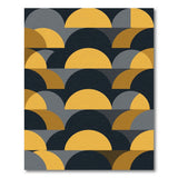 Geometric Modern Arch Rug in Black, Grey Gold