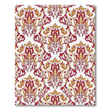 Red Gold Damask Floral Area Rug