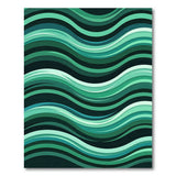 Layered Green Wave Abstract Area Rug