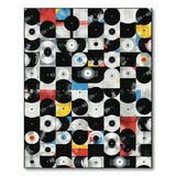 Vinyl Records Geometric Area Rug