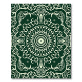 Ornate Green Mandala Floral Area Rug
