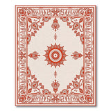 Red Ornate Red Sunburst Persian Area Rug