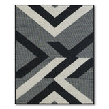 Black and White Bold Black White Geometric Chevron Area Rug