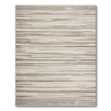 Beige Brown Striped Textured Area Rug